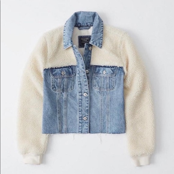Abercrombie & Fitch Jackets & Blazers - NWT Abercrombie & Fitch Jean Jacket With Faux Fur Trim and Sleeves